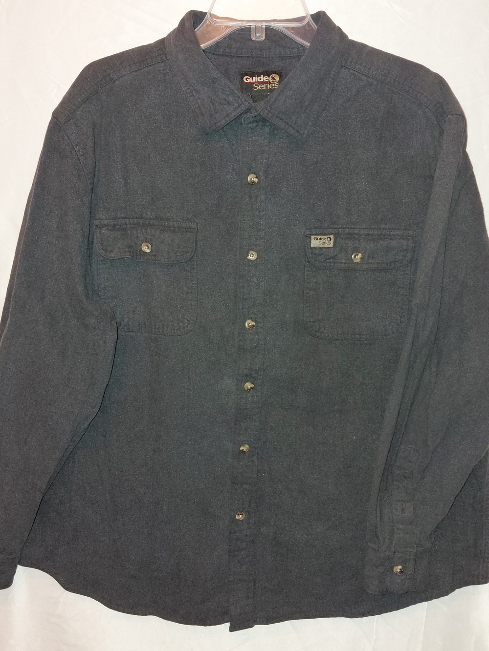 Guide Series Men's Gray Heavy Flannel Button-Down Shirt #2620